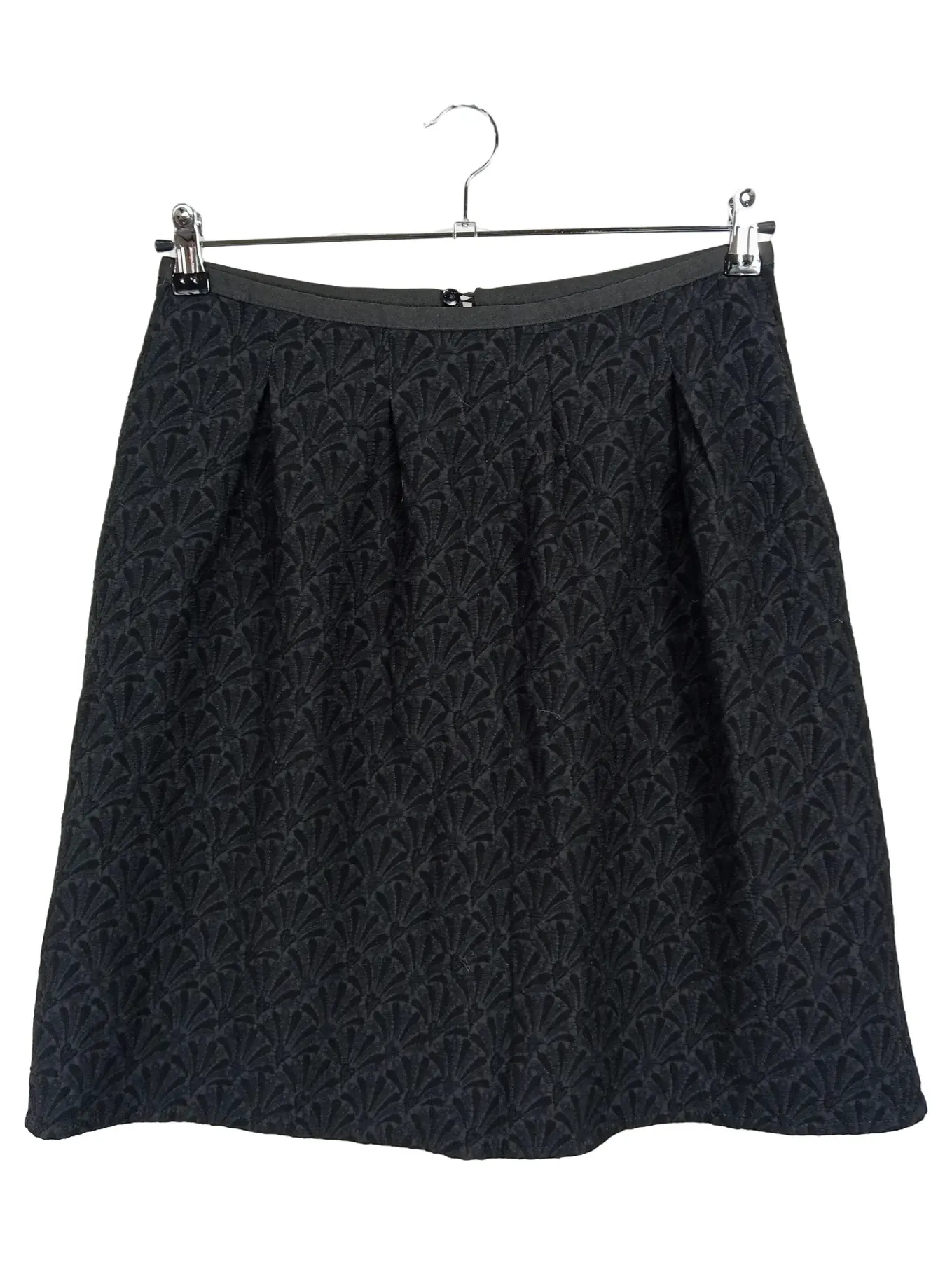 ESPRIT Damen Faltenrock Grau M 38 Feminin Strukturmuster Midirock