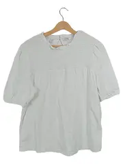 Vorschaubild 1 von Damen T-Shirt Weiß Gr. 40/42 Feminin mit Raffung Kurzarm