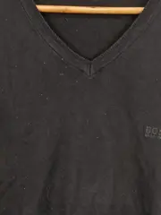 Vorschaubild 2 von Hugo Herren Pullover V-Ausschnitt Schwarz Baumwolle Gr. L