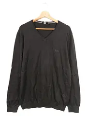 Vorschaubild 1 von Hugo Herren Pullover V-Ausschnitt Schwarz Baumwolle Gr. L