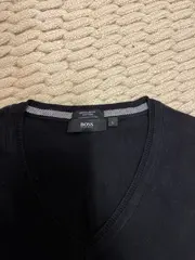 Vorschaubild 4 von Hugo Herren Pullover V-Ausschnitt Schwarz Baumwolle Gr. L