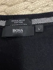 Vorschaubild 5 von Hugo Herren Pullover V-Ausschnitt Schwarz Baumwolle Gr. L