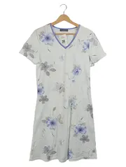Vorschaubild 1 von Damen Nachthemd Kurzarm Blumenmuster Gr. 36/38 Weiß Feminin