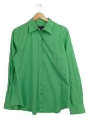 Vorschaubild 1 von Damen Hemdbluse Gr. 46 Grün Langarm Casual Baumwolle Bluse