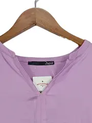 Vorschaubild 3 von Damen Bluse Gr. 44 Lila Casual 3/4-Arm Viskose