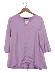 Vorschaubild 1 von Damen Bluse Gr. 44 Lila Casual 3/4-Arm Viskose