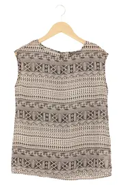 Vorschaubild 1 von Damen Bluse Gr. 38/M Mehrfarbig Vintage Ethno Muster Ärmellos