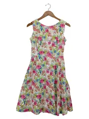 Vorschaubild 1 von Blumenmuster Freizeitkleid Damen Mini Sommer Baumwolle Mehrfarbig S
