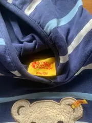 Vorschaubild 2 von Kapuzenpullover Gr. 80 Baby Junge blau gestreift Teddybär Applikation