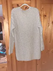 Vorschaubild 5 von Strickjacke Damen Gr. 40/L Grau Strukturmuster Wolle Casual