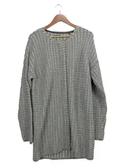 Vorschaubild 1 von Strickjacke Damen Gr. 40/L Grau Strukturmuster Wolle Casual
