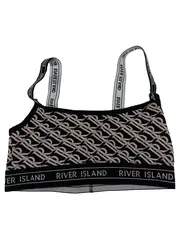 Vorschaubild 1 von Bustier Damen Schwarz Logo Print Streetwear Crop Top Gr. 38