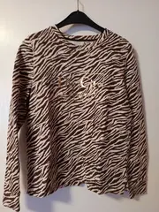 Vorschaubild 2 von . Damen Langarmshirt Zebra Muster Braun Gr. S City of Angels