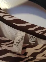 Vorschaubild 4 von . Damen Langarmshirt Zebra Muster Braun Gr. S City of Angels