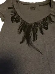 Vorschaubild 3 von EDC Damen T-Shirt Kurzarm Baumwolle Grafik Print Grau Gr. 36/S