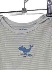 Vorschaubild 2 von Baby Body Kurzarm Gr. 86/92 Grau Gestreift Wal Motiv Baumwolle