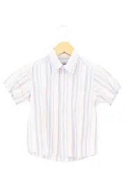 Vorschaubild 1 von Kinder Freizeithemd Gr. 128 Mehrfarbig Gestreift Kurzarm Casual
