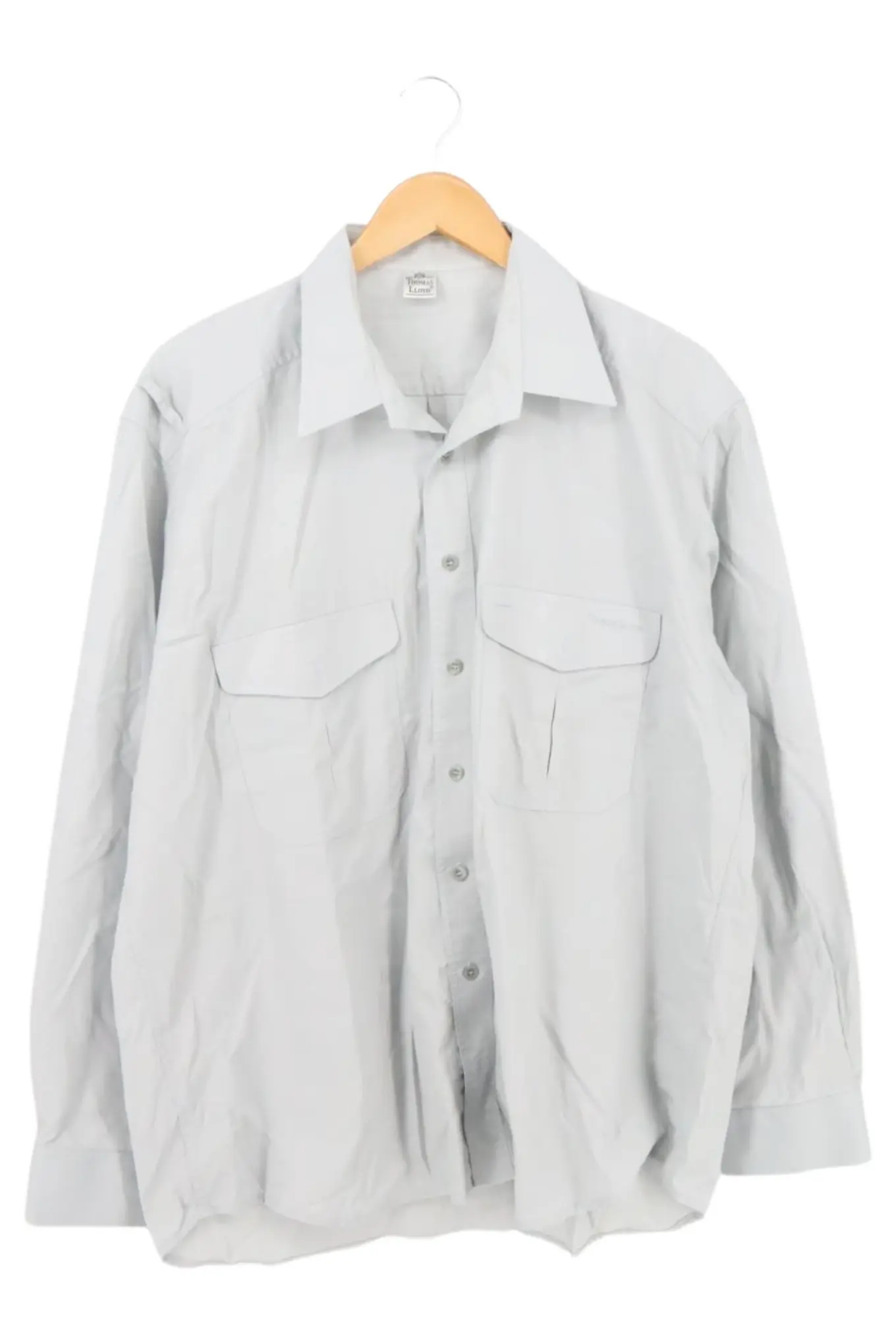 THOMAS LLOYD Herren Business Hemd Grau Gr. 44/XS Langarm Uni