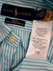 Vorschaubild 2 von Herren Hemd Slim Fit Gestreift Türkis Weiß Gr. S