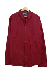 Vorschaubild 2 von Herren Langarmhemd Fitted Bordeaux Rot Gr. XXL Baumwolle