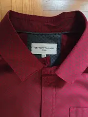 Vorschaubild 3 von Herren Langarmhemd Fitted Bordeaux Rot Gr. XXL Baumwolle