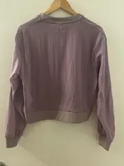 Vorschaubild 3 von Damen Sportlicher Pullover Lila Gr. 36/S Langarm Logo-Print