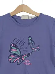 Vorschaubild 2 von Mädchen T-Shirt Lila Gr. 146 Casual Schmetterlingsprint