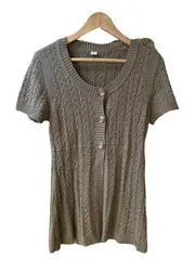 Vorschaubild 1 von Damen Strickkleid Gr. 38 Braun Casual Zopfmuster Lochmuster