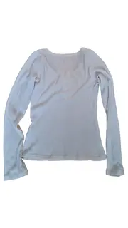 Vorschaubild 2 von Damen Langarmshirt Gr. 36/S Weiß Casual Rippstrick