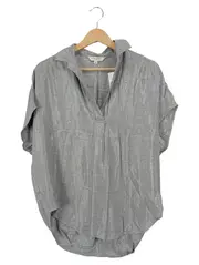 Vorschaubild 1 von Damen Bluse Grau Metallic Gr. 34/XS Kurzarm Modern