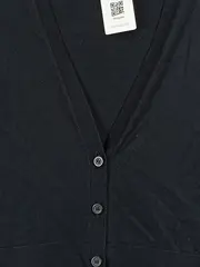 Vorschaubild 2 von Damen Strickjacke Gr. 38/M Schwarz Minimalistisch Wolle