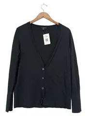Vorschaubild 1 von Damen Strickjacke Gr. 38/M Schwarz Minimalistisch Wolle