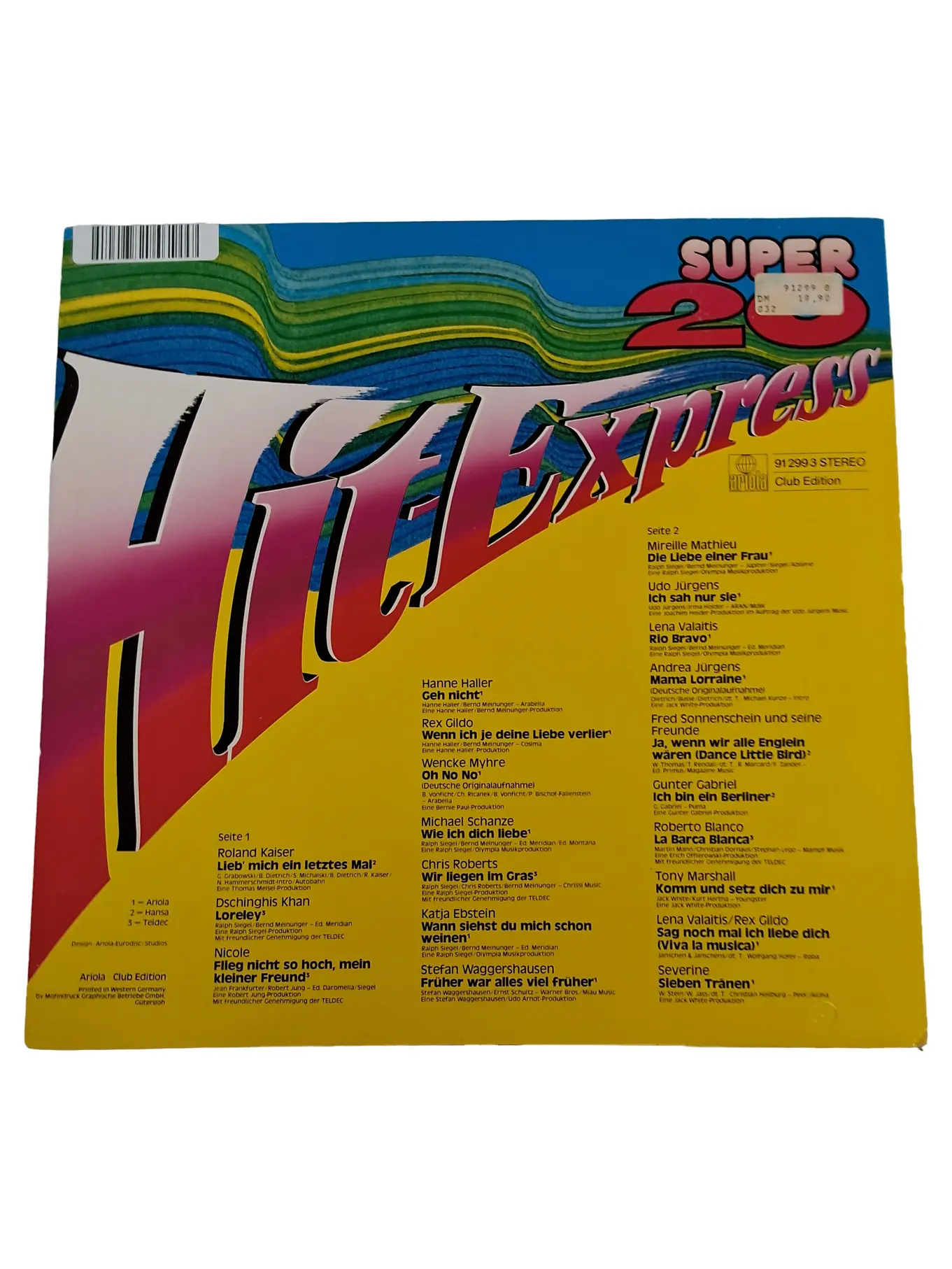 Hit Express Super 20 Vinyl LP Roland Kaiser Dschinghis Khan Schlager Sampler