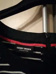 Vorschaubild 3 von Damen Etuikleid Gr. 36/S Gestreift Business Midi 3/4-Arm Schwarz Weiß