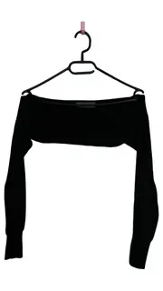 Vorschaubild 1 von Damen Langarmshirt Oberteil Schwarz Gr. 38/M Casual Cropped