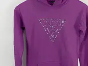 Vorschaubild 3 von Mädchen Kapuzenpullover Gr. 140 Lila Logo Glitzer Casual