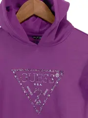 Vorschaubild 2 von Mädchen Kapuzenpullover Gr. 140 Lila Logo Glitzer Casual