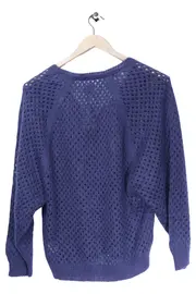Vorschaubild 2 von Damen Pullover Gr. 38/M Blau Lochmuster Casual Preppy