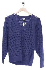 Vorschaubild 1 von Damen Pullover Gr. 38/M Blau Lochmuster Casual Preppy