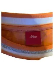 Vorschaubild 2 von Mädchen T-Shirt Gr. 152 Orange Glitzerband Kragen Knoten
