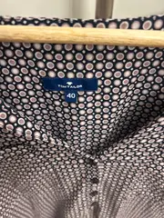 Vorschaubild 4 von Bluse Damen Langarm Gepunktet Blau Gr. 40 Baumwolle Viskose