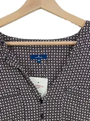 Vorschaubild 3 von Bluse Damen Langarm Gepunktet Blau Gr. 40 Baumwolle Viskose