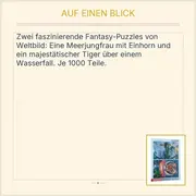 Vorschaubild 2 von Fantasy Puzzle 2x1000 Teile Einhorn Tiger Motiv NEU