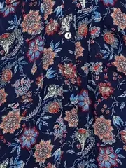 Vorschaubild 7 von EDC Damen Blusenkleid Blumenmuster Gr. 38/M Casual Blau Viskose