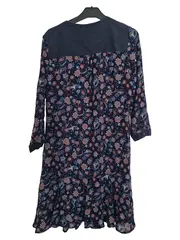 Vorschaubild 2 von EDC Damen Blusenkleid Blumenmuster Gr. 38/M Casual Blau Viskose