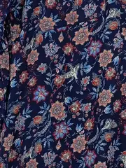 Vorschaubild 6 von EDC Damen Blusenkleid Blumenmuster Gr. 38/M Casual Blau Viskose