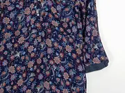 Vorschaubild 4 von EDC Damen Blusenkleid Blumenmuster Gr. 38/M Casual Blau Viskose