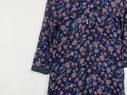 Vorschaubild 5 von EDC Damen Blusenkleid Blumenmuster Gr. 38/M Casual Blau Viskose