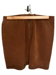Vorschaubild 3 von Damen Minirock Lederrock Braun Gr. 36 Retro Ösen