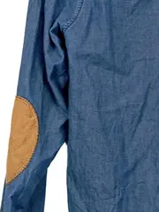 Vorschaubild 5 von Herren Jeanshemd Gr. S Blau Denim Ellbogenpatches Casual